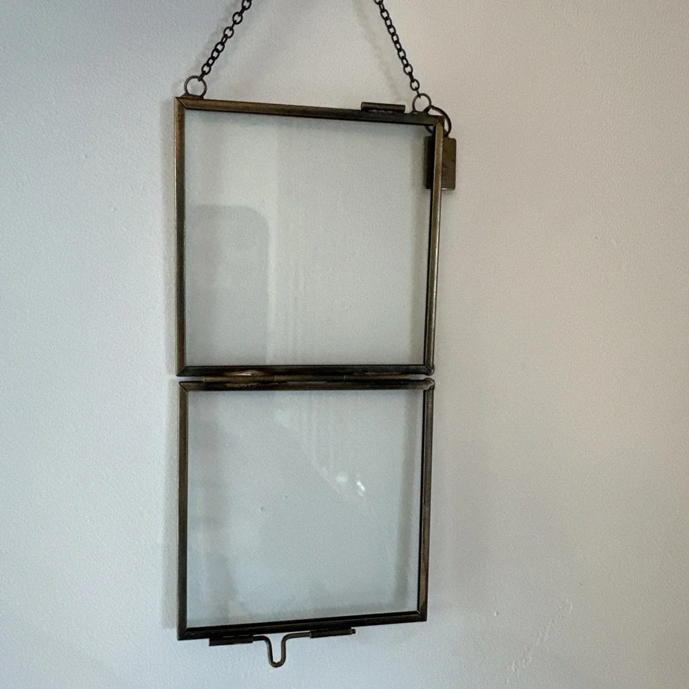 Hearth & Hand Christmas Ornament Hinged Picture Frame Glass  3
